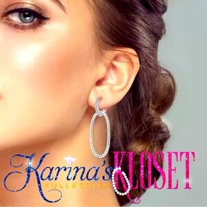 Sterling Silver Cable Classics Doorknocker Hoop Earrings